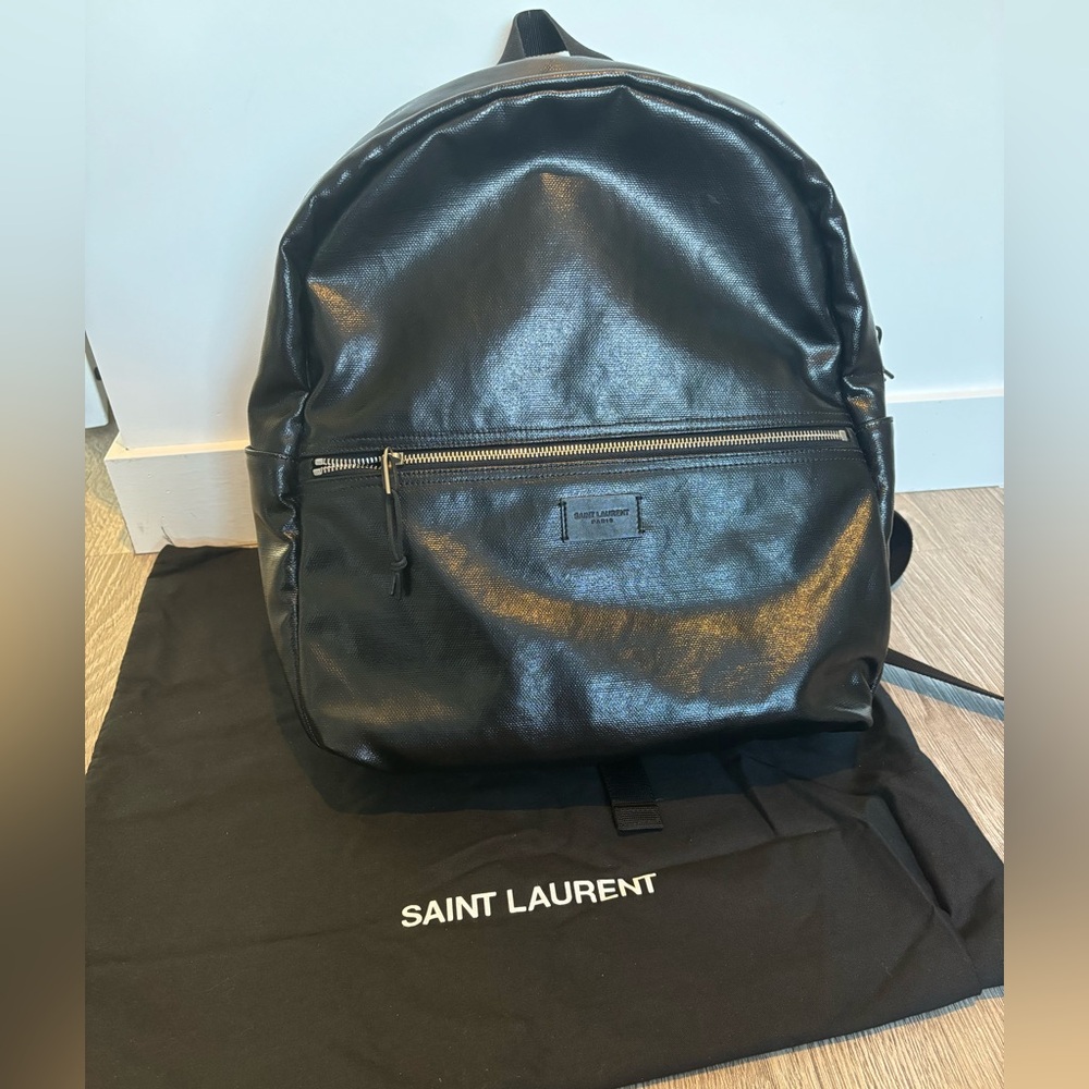 Yves Saint Laurent (YSL) unisex black backpack